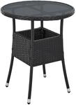 Juskys Polyrattan Gartentisch Yoro rund - wetterfest Outdoor Beistelltisch &Oslash; 60 cm -