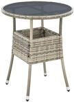 Juskys Polyrattan Gartentisch Yoro rund - wetterfest Outdoor Beistelltisch &Oslash; 60 cm -