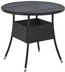 Juskys Polyrattan Gartentisch Yoro rund - wetterfest Outdoor Beistelltisch &Oslash; 80 cm -