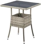 Juskys Polyrattan Gartentisch Yoro eckig - wetterfest Outdoor Beistelltisch 60x60 cm