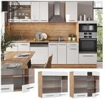 Vicco H&auml;ngeglasschrank K&uuml;chenschrank K&uuml;chenm&ouml;bel Fame-Line Eiche Wei&szlig; modern 80