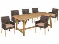 7-tlg. Tischgruppe OAKLAND Set Garten Sitzgruppe Sessel Tisch Outdoor Möbel Holz