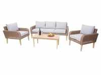 Garnitur MCW-H57, Garten-/Lounge-Set Sofa Sitzgruppe, rundes Poly-Rattan Alu +...