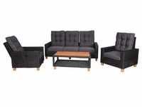 Gartengarnitur MCW-G28, Sitzgruppe Lounge-Set, Akazie Holz halbrundes Rattan