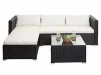 Poly-Rattan Garnitur MCW-F57, Balkon-/Garten-/Lounge-Set Sofa Sitzgruppe ~ braun,