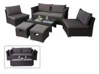 Poly-Rattan Garnitur MCW-J36, Balkon-/Garten-/Lounge-Set Sitzgruppe Sofa ~...