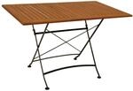 DEGAMO Klapptisch Hofgarten 70x120cm, Flachstahl schwarz + Eukaylptus,