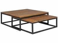 Couchtisch 2 teilig Massivholz Wohnzimmertisch Sheesham Lounge Tisch 75 x 75 cm