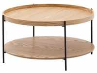 Couchtisch FineBuy Wohnzimmertisch 78x78x40 cm Holz Metall Sofatisch Tisch Rund