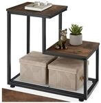 tectake&reg; Beistelltisch, Industrial Style, mit 2 Ablagen und Gitterablage, 60,5 x