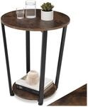 tectake&reg; Beistelltisch, Industrial Style, rund mit gro&szlig;er und kleiner Ablage, 50 x