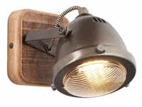 BRILLIANT Lampe Carmen Wood Wandspot burned steel/holz 1x PAR51, GU10, 5W, geeignet