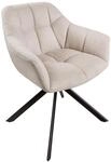 riess-ambiente Stuhl PAPILLON - drehbar champagner beige Ziersteppung Metallgestell