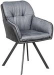 riess-ambiente Stuhl MR. LOUNGER - drehbar anthrazit grau Armlehne Retro Microfaser