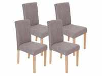 4er-Set Esszimmerstuhl Stuhl Küchenstuhl Littau ~ Textil, grau, helle Beine