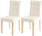 2er-Set Esszimmerstuhl MCW-E58, Stuhl Essst&uuml;hle ~ Kunstleder creme, helle Beine