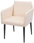 Esszimmerstuhl MCW-H93, K&uuml;chenstuhl Lehnstuhl Stuhl ~ Kunstleder creme-beige