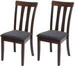 2er-Set Esszimmerstuhl MCW-G46, K&uuml;chenstuhl Stuhl, Stoff/Textil Massiv-Holz ~