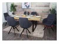 6er-Set Esszimmerstuhl MCW-J69, Küchenstuhl Stuhl mit Armlehne, drehbar