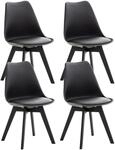 CLP 4er Set Esszimmerstuhl Linares Kunststoff I Stoff I Samt I Cord I Lederoptik I
