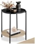 tectake&reg; Beistelltisch, Industrial Style, rund mit abnehmbarer Ablage und weiterer