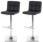 2er-Set Barhocker Cadiz, Barstuhl Tresenhocker, mit Lehne drehbar ~ Kunstleder