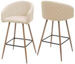 2er-Set Barhocker MCW-D72, Barstuhl Tresenhocker K&uuml;chenhocker mit Lehne, Metall