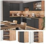 Vicco Eckh&auml;ngeschrank K&uuml;chenschrank K&uuml;chenm&ouml;bel Fame-Line Eiche Anthrazit-Gold