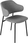 riess-ambiente Stuhl VOGUE - grau Boucl&eacute; schwarze Metallbeine