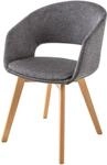 riess-ambiente Stuhl NORDIC STAR - grau Strukturstoff Massivholz mit Armlehne
