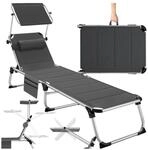 tectake&reg; Aluminium Sonnenliege, gepolstert, klappbar, 6-fach verstellbare