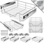 KESSER&reg; Teleskopschublade 30-60cm Schrankbreite verchromt aus Edelstahl