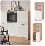 Vicco Backofenumbauschrank K&uuml;chenschrank K&uuml;chenzeile R-Line 60 cm Eiche Wei&szlig;