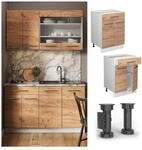 Vicco Schubunterschrank K&uuml;chenschrank K&uuml;chenm&ouml;bel Fame-Line Wei&szlig; Eiche modern 60