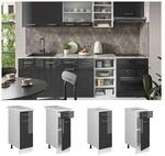 Vicco Schubunterschrank K&uuml;chenschrank K&uuml;chenzeile R-Line 30 cm Wei&szlig; Anthrazit T&uuml;r