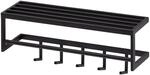 Wandgarderobe FineBuy Garderobe Metall 70 cm Schwarz Flur Hakenleiste mit Ablage