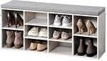 Kesper Schuhschrank mit Sitzkissen - versch. Ausf&uuml;hrungen - Wei&szlig; Grau