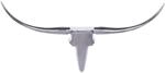 FineBuy Bull Geweih L Wanddekoration 125 cm breit Aluminium silber Wandgeweih