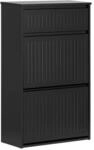 SoBuy Schuhschrank mit 1 Schublade Schwarz 61x26x100cm Funktional
