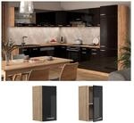 Vicco H&auml;ngeschrank K&uuml;chenschrank R-Line Solid Eiche Schwarz 30 cm modern