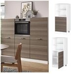 Vicco Backofenumbauschrank K&uuml;chenschrank K&uuml;chenzeile R-Line 60 cm Wei&szlig; Edelgrau