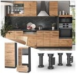 Vicco Mikrowellenumbauschrank K&uuml;chenschrank K&uuml;chenm&ouml;bel Fame-Line Anthrazit Eiche