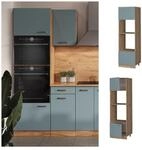 Vicco Mikrowellenschrank K&uuml;chenschrank R-Line Solid Eiche Blau Grau 60 cm modern