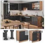 Vicco Schubunterschrank K&uuml;chenschrank K&uuml;chenm&ouml;bel Fame-Line Eiche Anthrazit modern