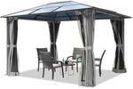 TOOLPORT Hardtop Gartenpavillon Moonlight Deluxe , inkl. 4 Seitenteile 3x3.65 m