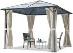 TOOLPORT Hardtop Gartenpavillon Moonlight Deluxe, inkl. 4 Seitenteile 3x3 m Cr&egrave;me