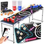 KESSER&reg; Bier Pong Tisch Set mit Kartenspiel Trinkspiel inkl. 100 Becher (50 Rot & 50
