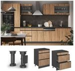 Vicco Schubladenunterschrank K&uuml;chenschrank K&uuml;chenm&ouml;bel R-Line J-Shape Anthrazit