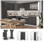 Vicco Eckunterschrank K&uuml;chenschrank K&uuml;chenm&ouml;bel Fame-Line Wei&szlig; Anthrazit-Gold