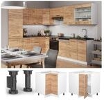 Vicco Eckunterschrank K&uuml;chenschrank K&uuml;chenm&ouml;bel Fame-Line Wei&szlig; Eiche modern 87 cm